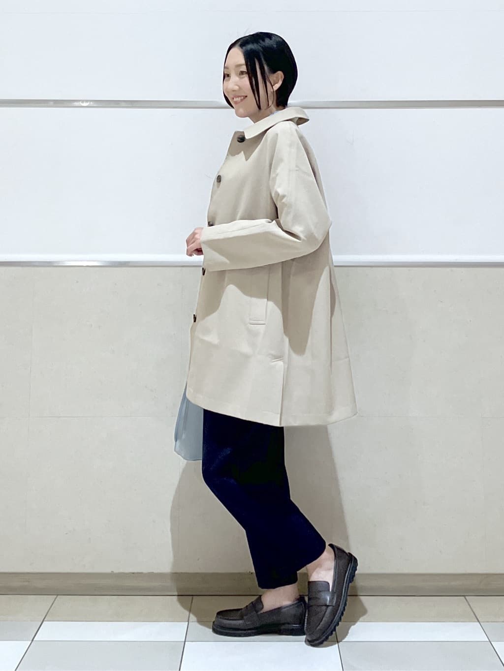 eriko さんの「Dessin｜【花粉ガード/撥水加工/洗える】ステンカラースプリングコート」を使ったコーディネート
