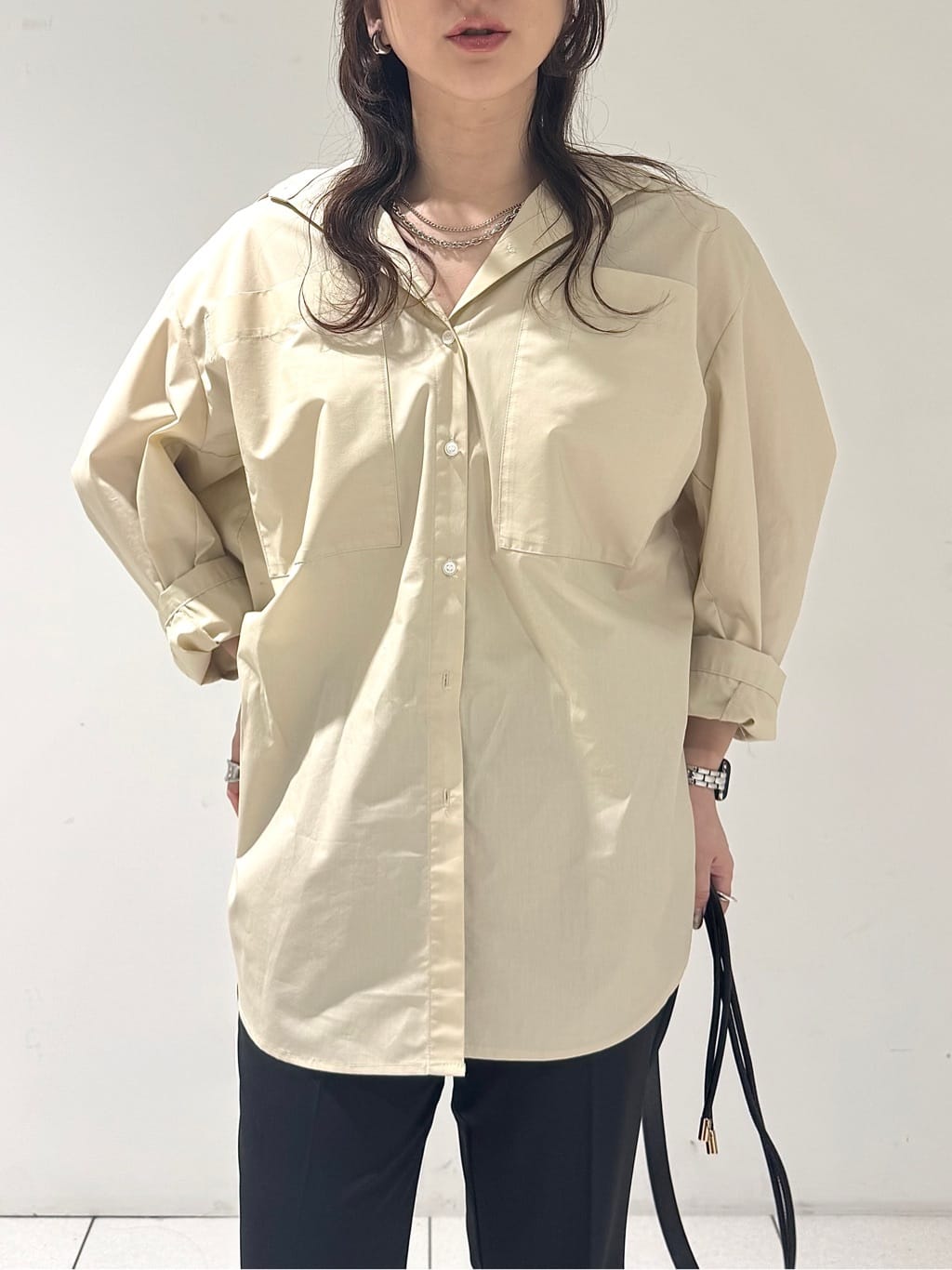 そんさんの「INDIVI｜Timeless｜ビッグポケットフォルムシャツ【接触冷感】」を使ったコーディネート