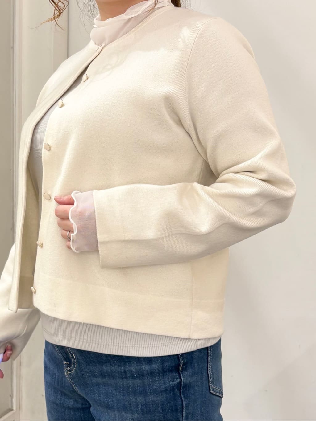 なるみんさんの「grove｜シアー切替ハイネックプルオーバー」を使ったコーディネート