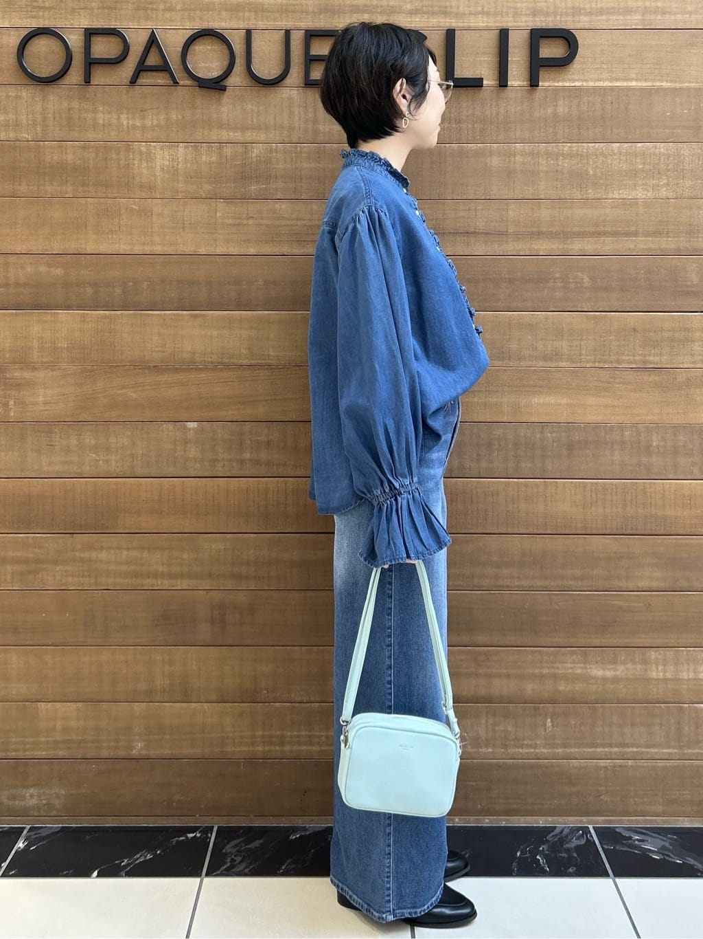 ゆうあさんの「OPAQUE.CLIP｜【軽量／長さ調整可能】スクエアミニショルダーバッグ」を使ったコーディネート