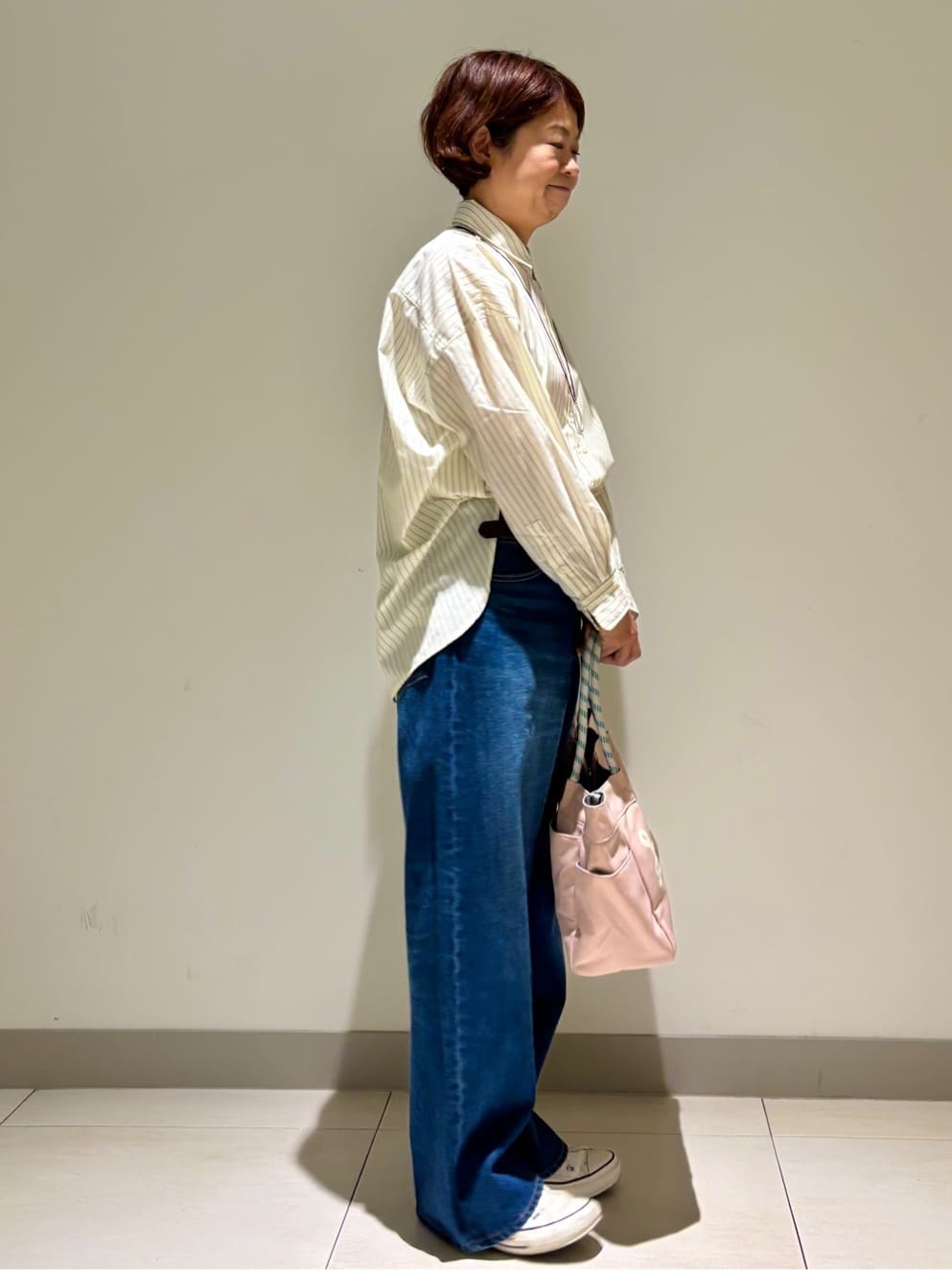 Haruさんの「Dessin｜【洗える】バックボタンオーバーシャツ」を使ったコーディネート