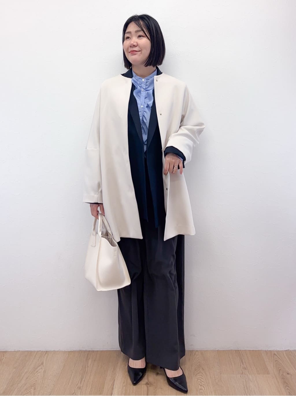 Takeさんの「OPAQUE.CLIP｜フォルムスリーブミドルコート【洗濯機OK】」を使ったコーディネート
