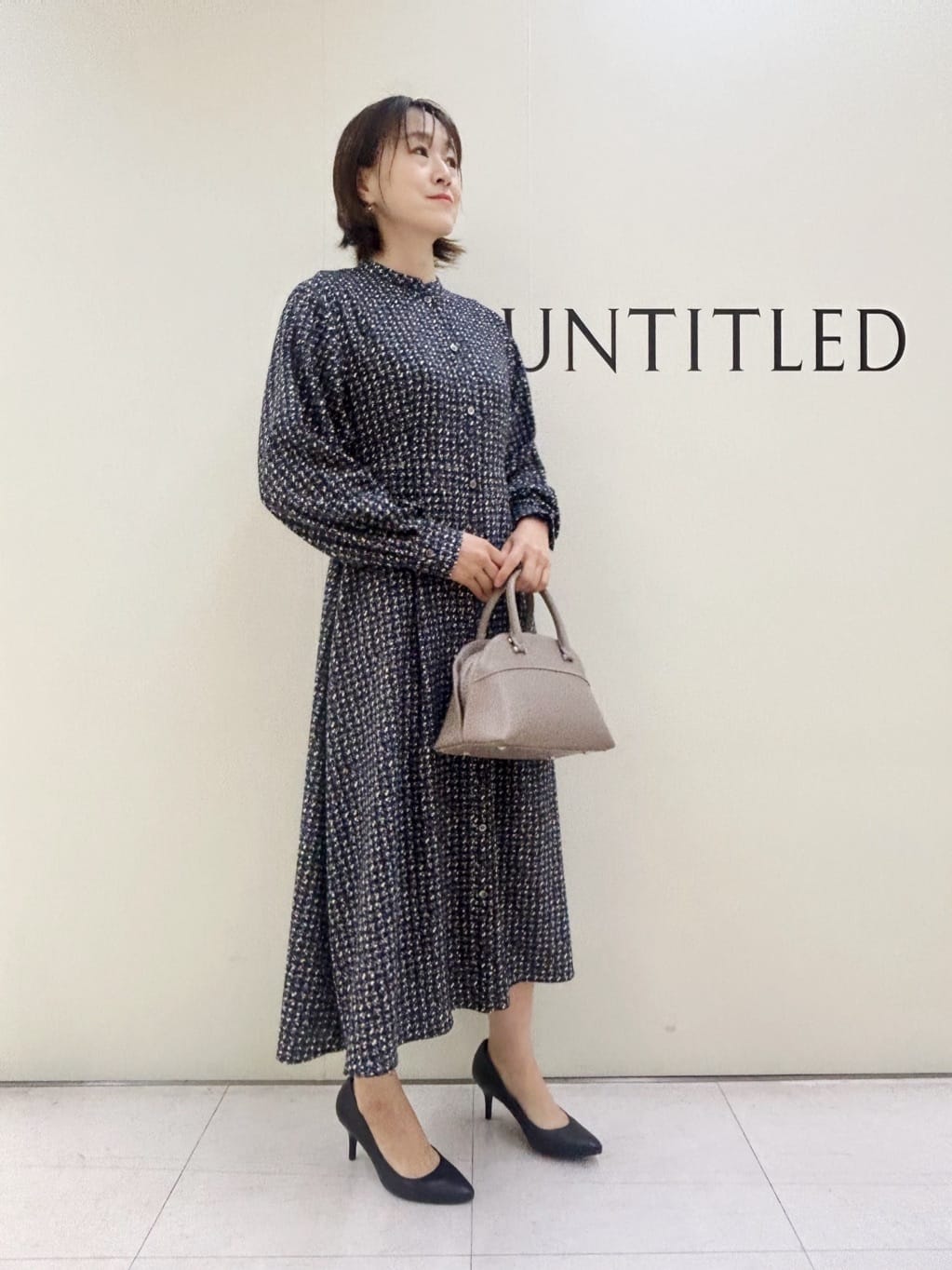Mikiさんの「UNTITLED｜【洗える/きれいめ】クラシカルツイードワンピース」を使ったコーディネート