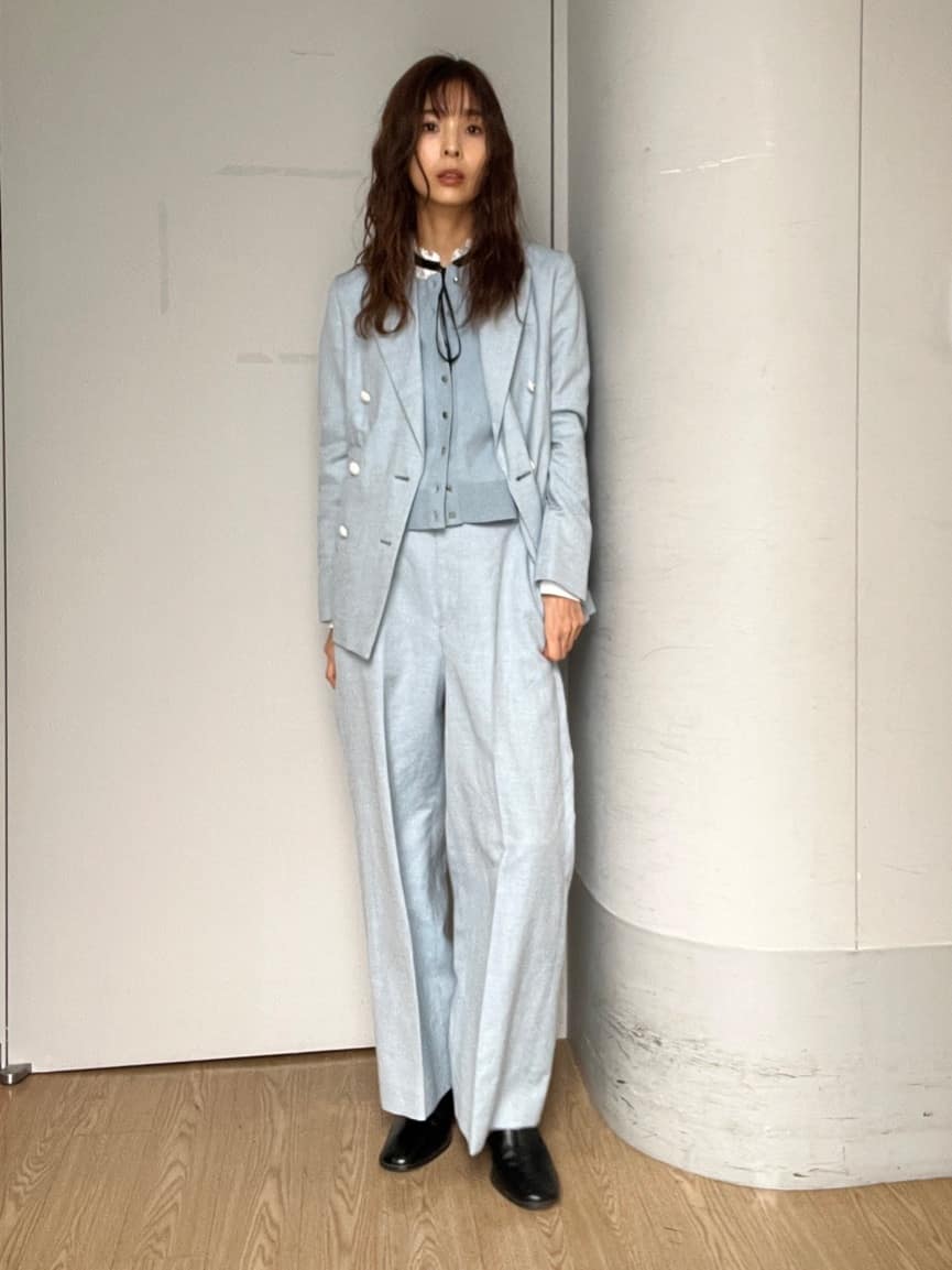 misaさんの「DRESSTERIOR｜【セットアップ可】リネンブレンドダブルブレストジャケット」を使ったコーディネート