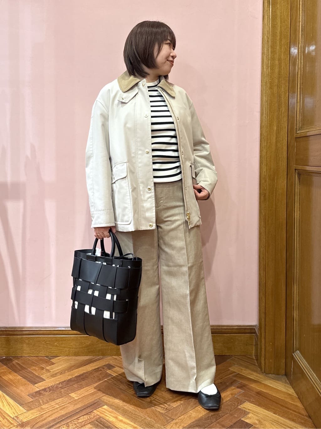 komatsuさんの「DRESSTERIOR｜【吸水速乾/セットアップ可】リネンブレンドオックス ワイドパンツ」を使ったコーディネート