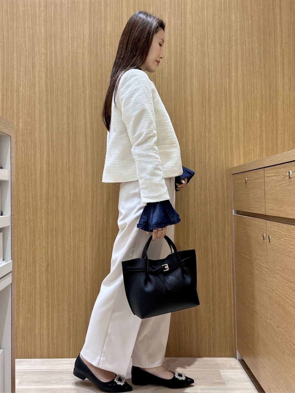 maiさんの「OPAQUE.CLIP｜《通勤対応》 コットンツイードジャケット」を使ったコーディネート