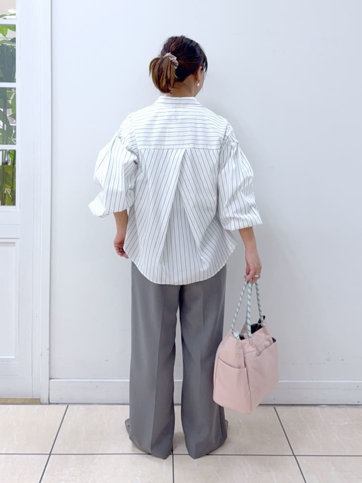 Osawaさんの「Dessin｜【洗える】バルーンスリーブバンドカラーシャツ」を使ったコーディネート