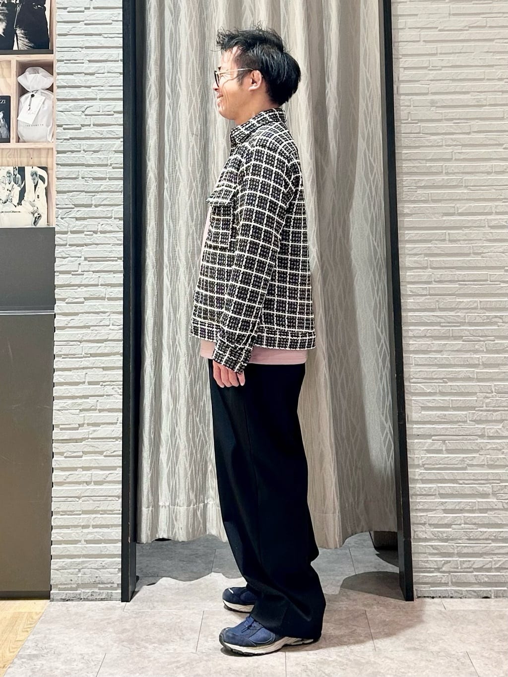 KENJI Iさんの「THE SHOP TK｜【カジュアルに上品さをプラス】変わり織ツイードブルゾン　洗濯機OK」を使ったコーディネート