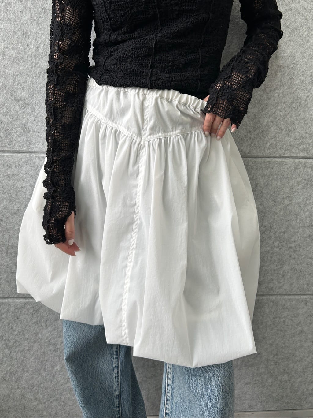 harunaさんの「CODE A｜balloon easy skirt」を使ったコーディネート