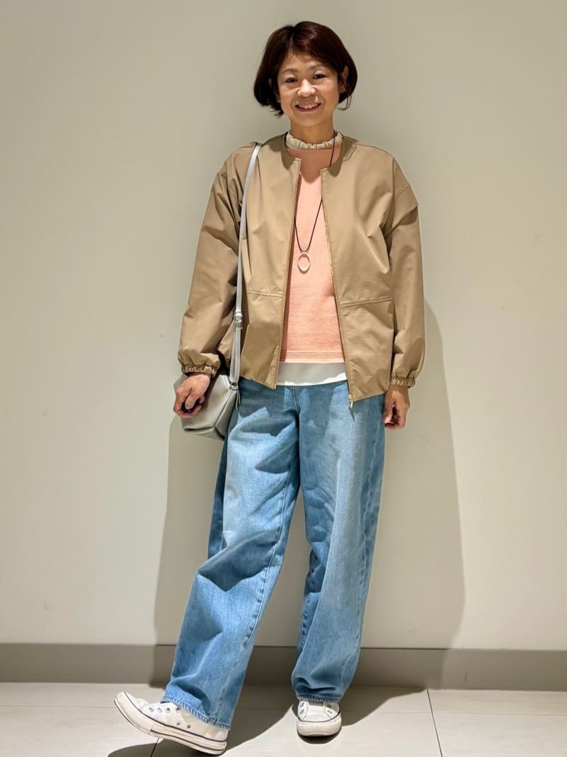 Haruさんの「Dessin｜【洗える】フリルネックジョーゼットブラウス」を使ったコーディネート
