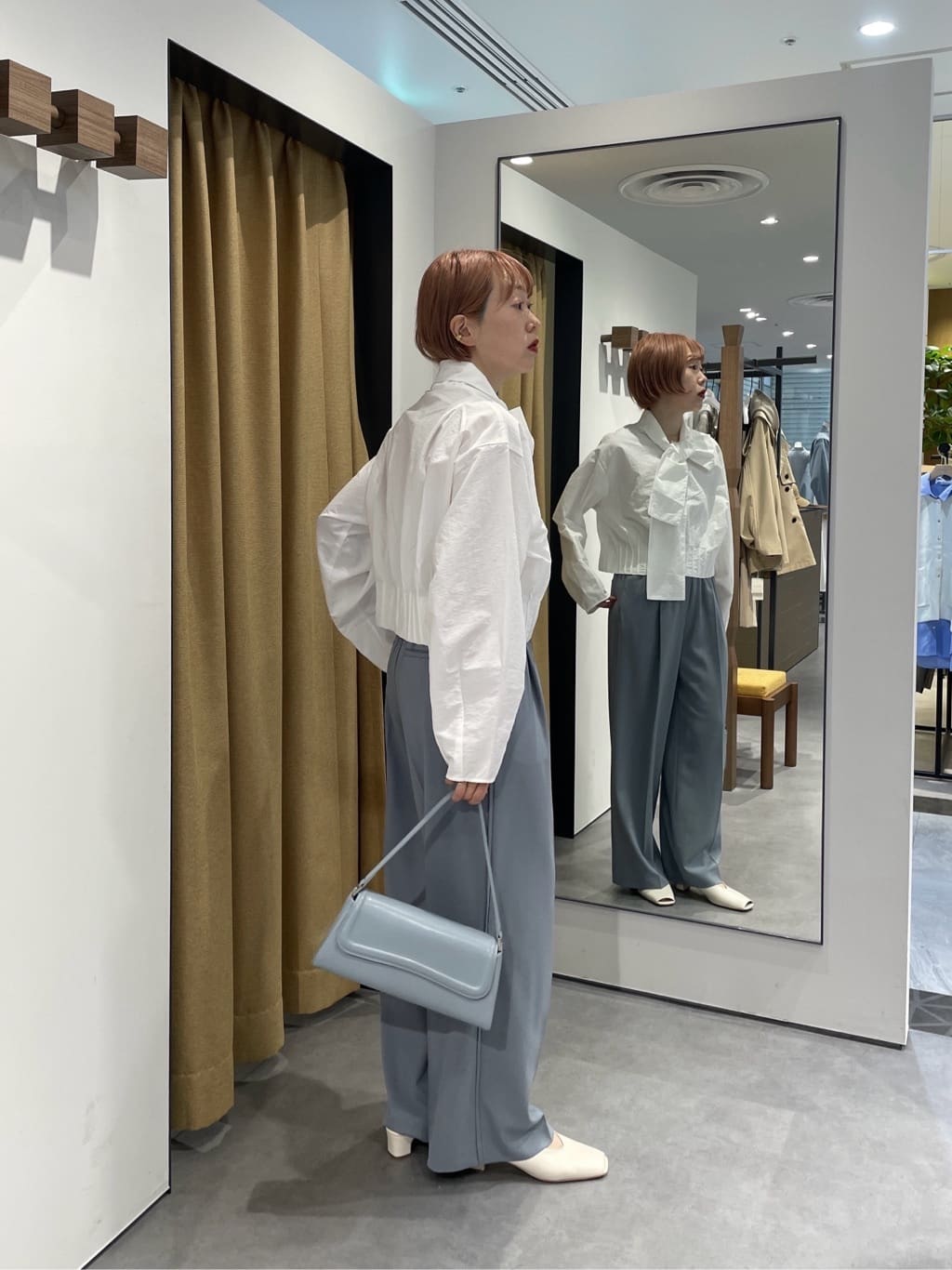 mikuさんの「INDIVI｜Comfy SET UP｜イージーストレートワイドパンツ【セットアップ対応／通勤／カセット服／接触冷」を使ったコーディネート