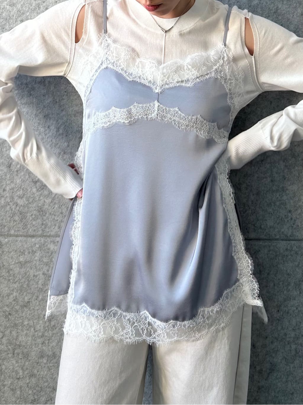 honoka Aさんの「CODE A｜lingerie mood lace cami」を使ったコーディネート