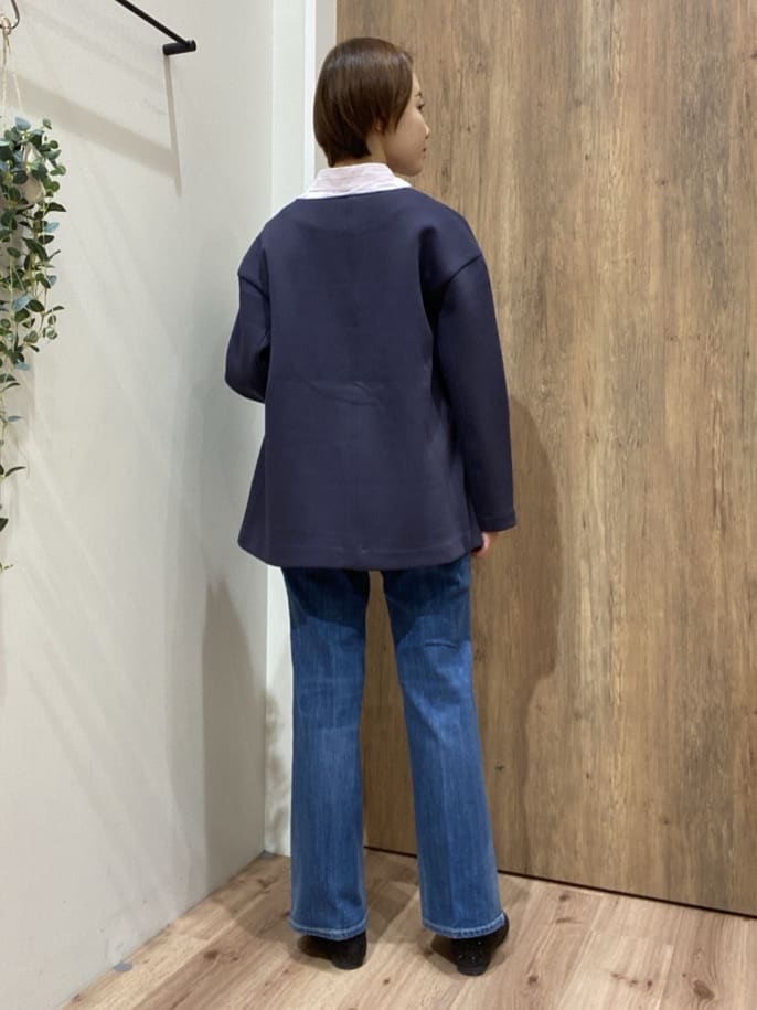 まなしぃさんの「grove｜しなやかな着心地で動きやすい、ダンボールジャージノーカラーコート」を使ったコーディネート