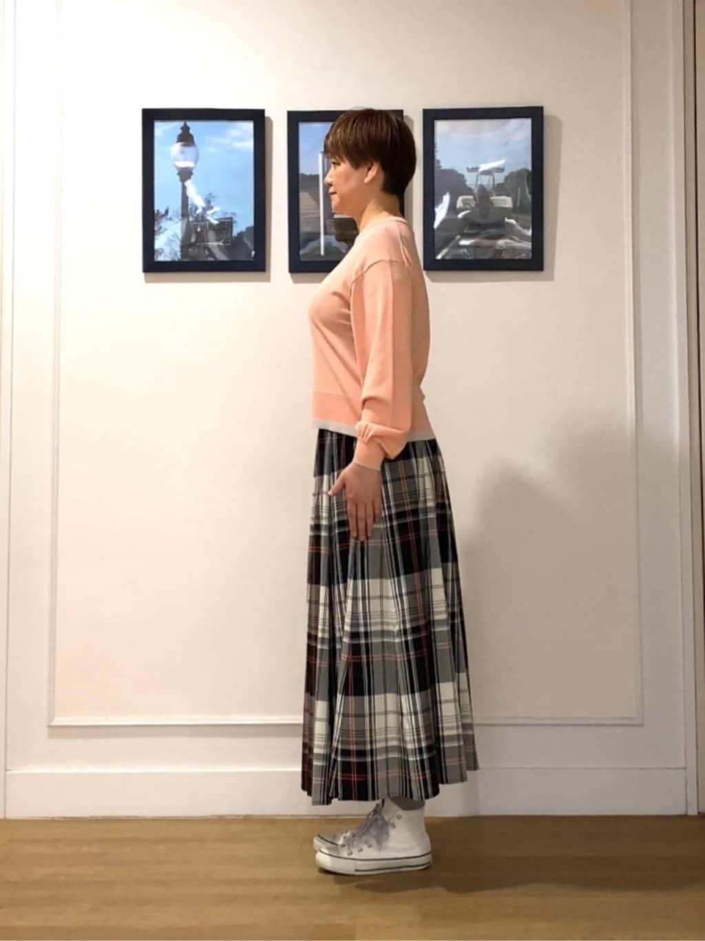 Hiroさんの「Dessin｜【洗える】バイカラーデザインニット」を使ったコーディネート