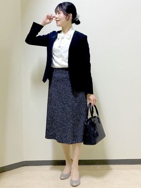  beni_gingerさんの「Reflect｜【SS-4Lサイズ／通勤／セットアップ可】ノーカラージャケット」を使ったコーディネート