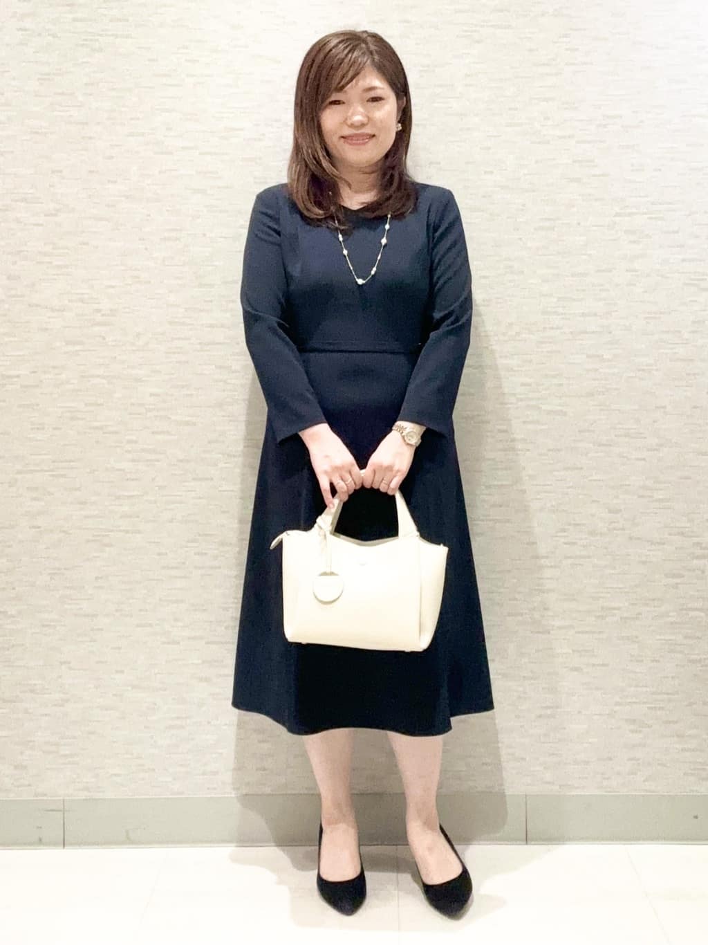 yuさんの「COUP DE CHANCE｜【手洗い可／日本製】ベルト付フレアーワンピース」を使ったコーディネート
