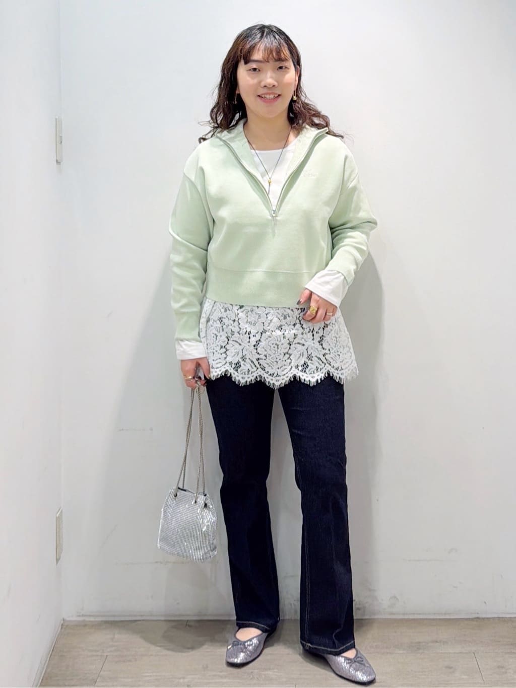 sumicaさんの「OPAQUE.CLIP｜ハーフZIP刺繍ロゴニット【洗濯機OK】」を使ったコーディネート