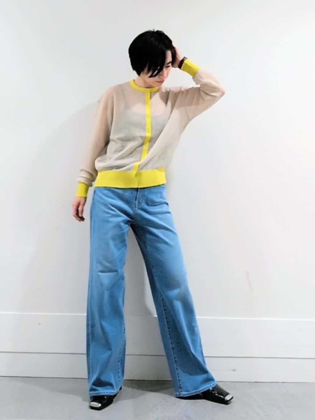 ミズタさんの「UNTITLED｜【洗える】シアーニットカーディガン」を使ったコーディネート