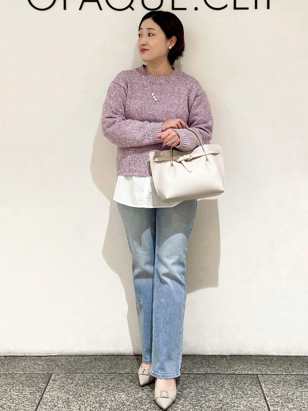 MIHOさんの「OPAQUE.CLIP｜ストレッチセミフレアデニム【洗濯機洗い可】《SS～LL》」を使ったコーディネート