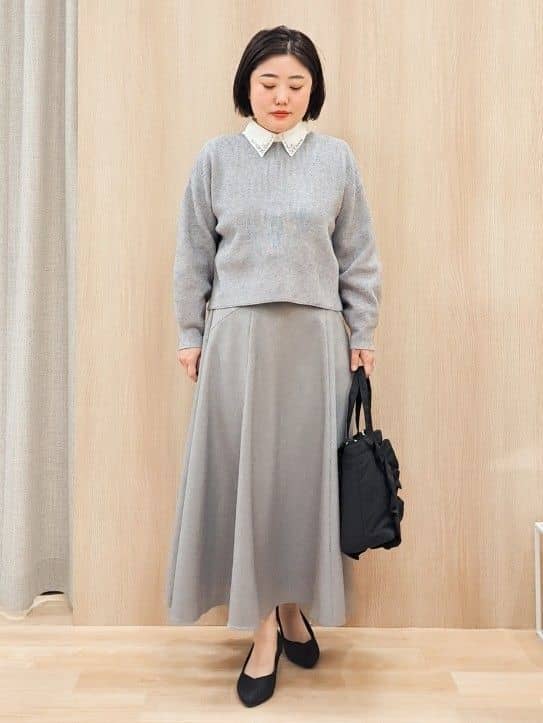 ふるさんの「grove｜きれい見えとイージーな着心地を両立した、ウエストシャーリング ワイドパンツ」を使ったコーディネート