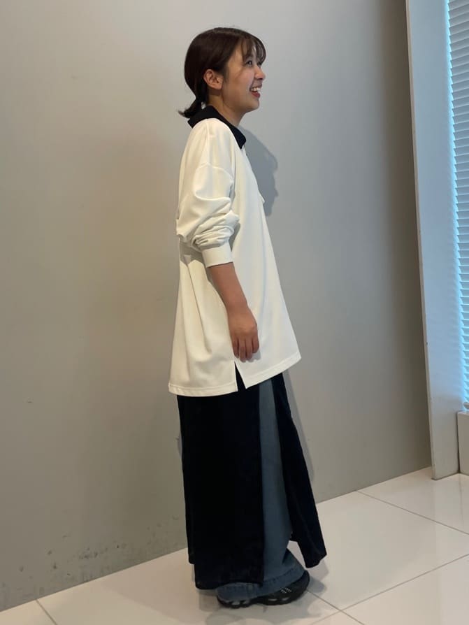 abeさんの「tk.TAKEO KIKUCHI｜ハードポンチクレリックハーフジップカットソー/ポケット/襟配色/バイカラー」を使ったコーディネート