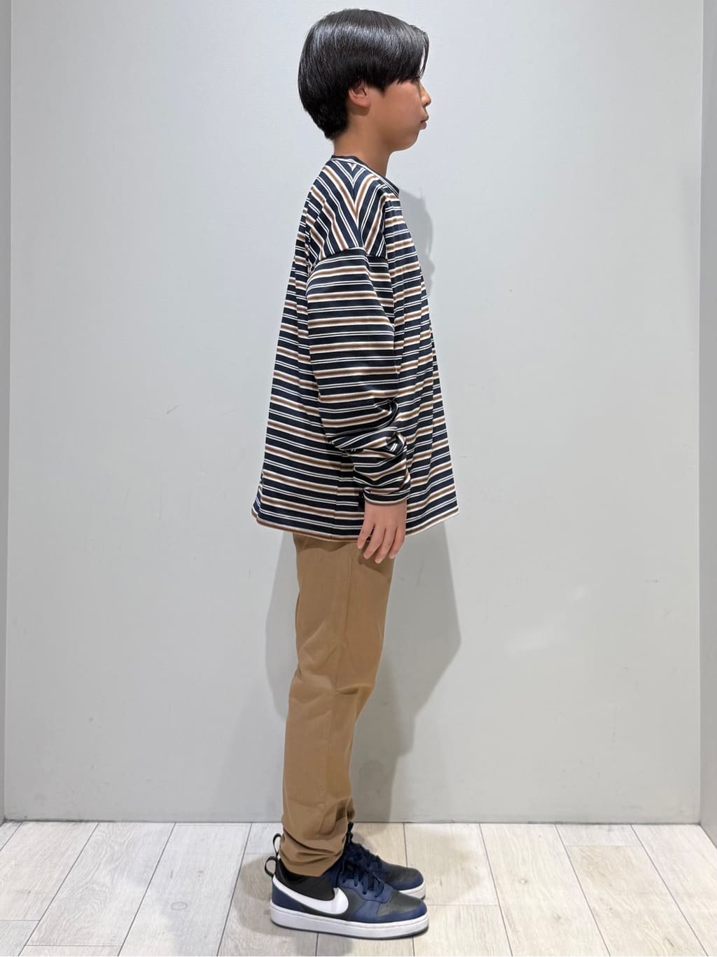 kuboさんの「THE SHOP TK｜【110-160】マルチボーダーロンT」を使ったコーディネート