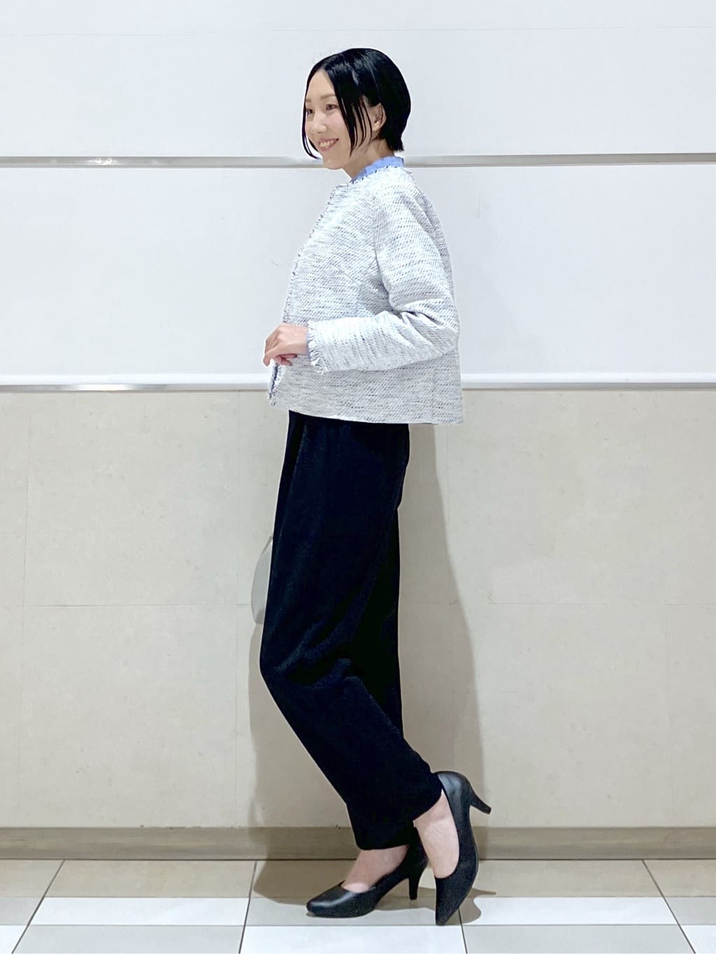 eriko さんの「Dessin｜ツイードクルーネックジャケット」を使ったコーディネート