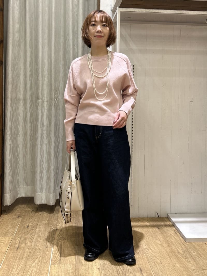 ga_riさんの「THE SHOP TK｜【着丈が選べる】スウェットライクラメジャカードニット」を使ったコーディネート