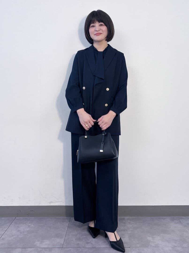 misaさんの「OPAQUE.CLIP｜金ボタンダブルブレストテーラードジレ／セットアップ対応【洗える】《S～LL》」を使ったコーディネート