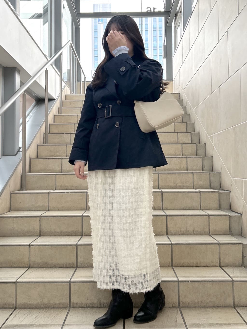 sayaさんの「OPAQUE.CLIP｜ミドルトレンチコート【洗濯機OK】」を使ったコーディネート
