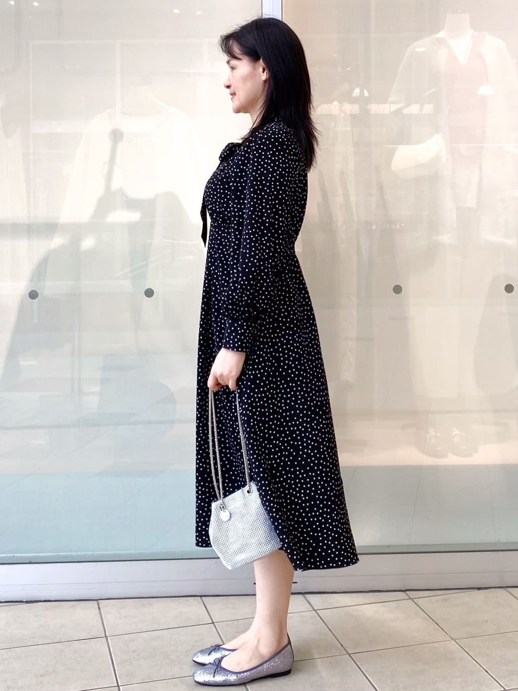 Jeanさんの「OPAQUE.CLIP｜リボンボウタイドットワンピース【洗濯機OK／イージーアイロン／防シワ】」を使ったコーディネート