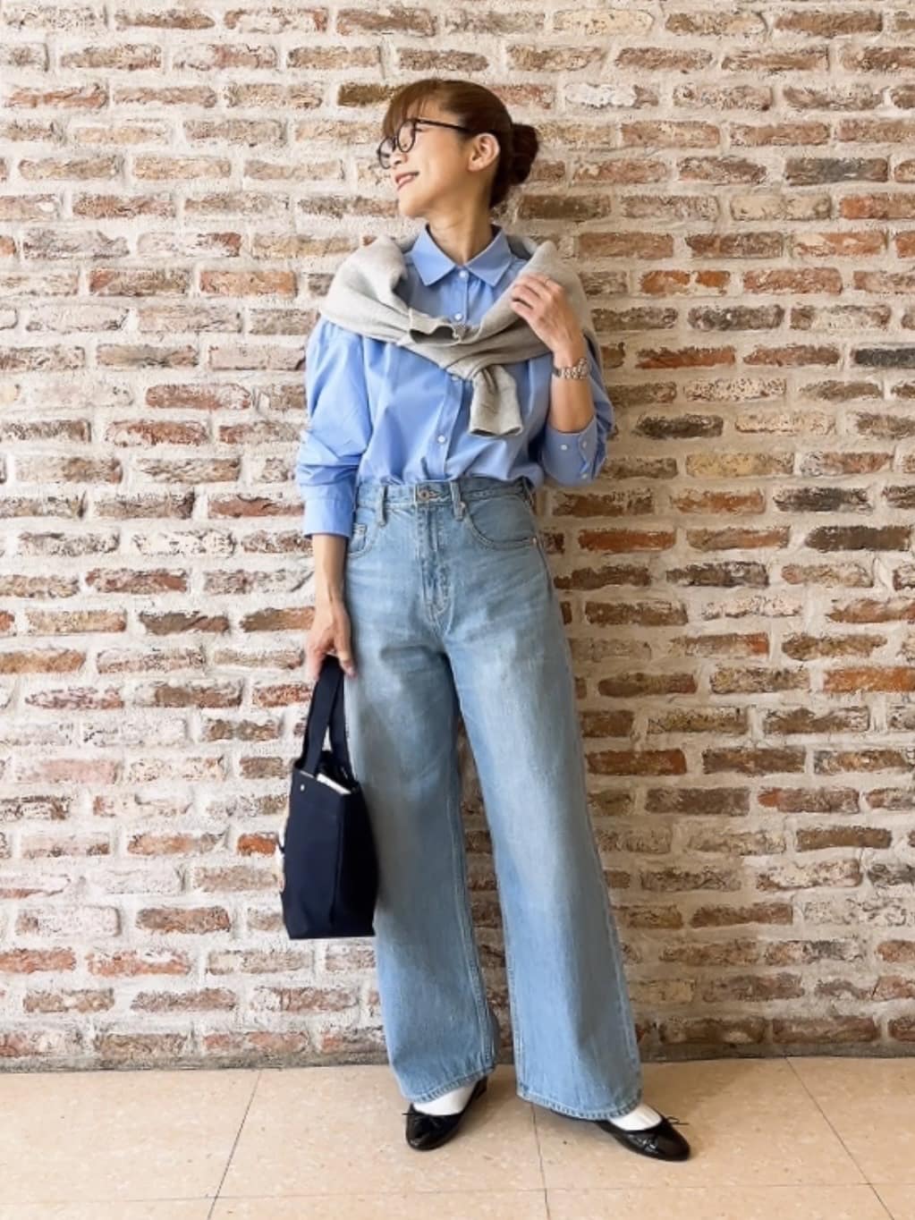 Yasucoさんの「Dessin｜【洗える】バックボタンオーバーシャツ」を使ったコーディネート