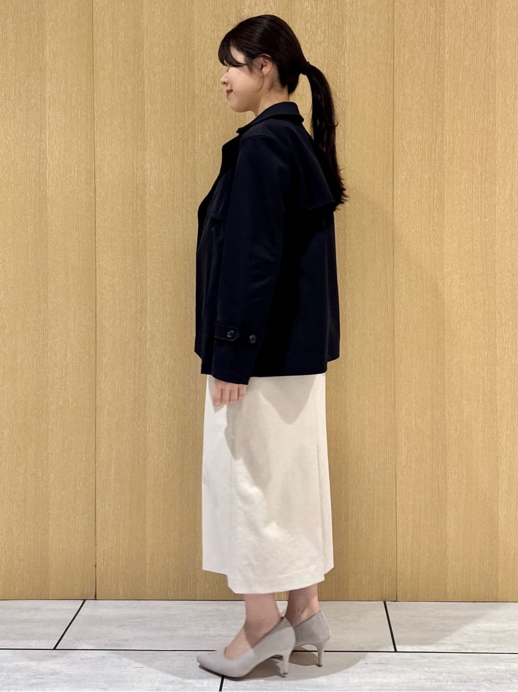 nanaさんの「UNTITLED｜【洗える/後ろウエストゴム】オックスアイラインスカート」を使ったコーディネート