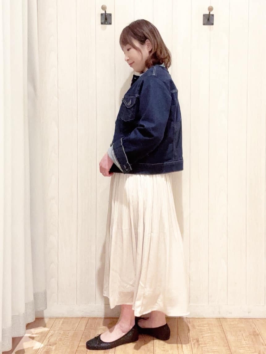 あいこさんの「SHOO･LA･RUE｜【SHOO・LA・RUE DENIM/S-LL/高レビュー】大人のための ノーカラーデニムジャケット」を使ったコーディネート