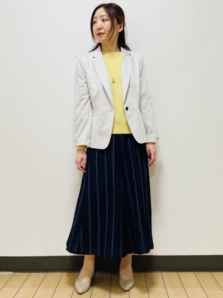 miiiさんの「Reflect｜【セットアップ可】ストライプ柄ジャカードスカート」を使ったコーディネート