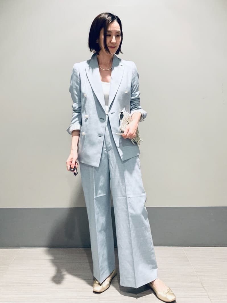 Furuさんの「DRESSTERIOR｜【セットアップ可】リネンブレンドダブルブレストジャケット」を使ったコーディネート