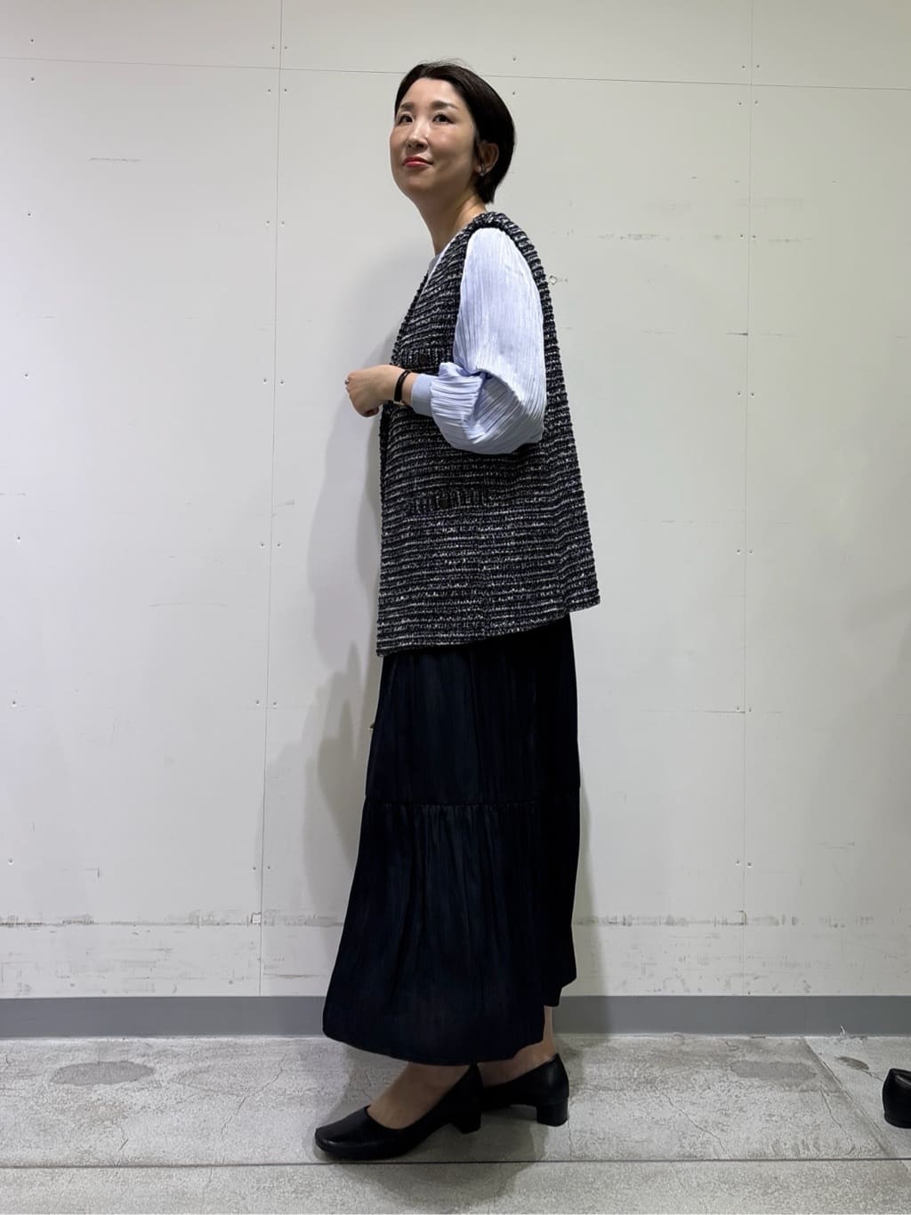 yuriさんの「INDIVI｜【洗える／華やか】袖プリーツニット」を使ったコーディネート