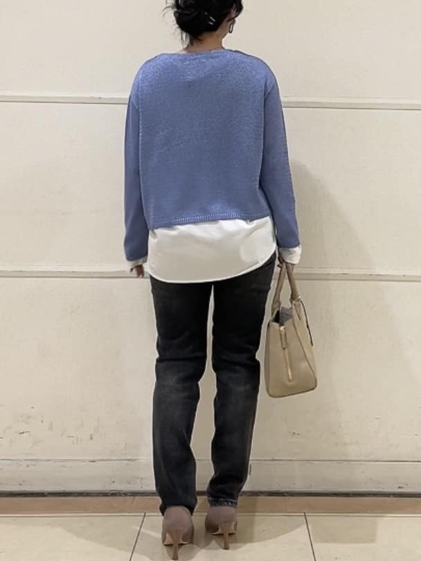 watanabeさんの「UNTITLED｜◆【洗える/光沢感】ファンシーヤーンニット」を使ったコーディネート