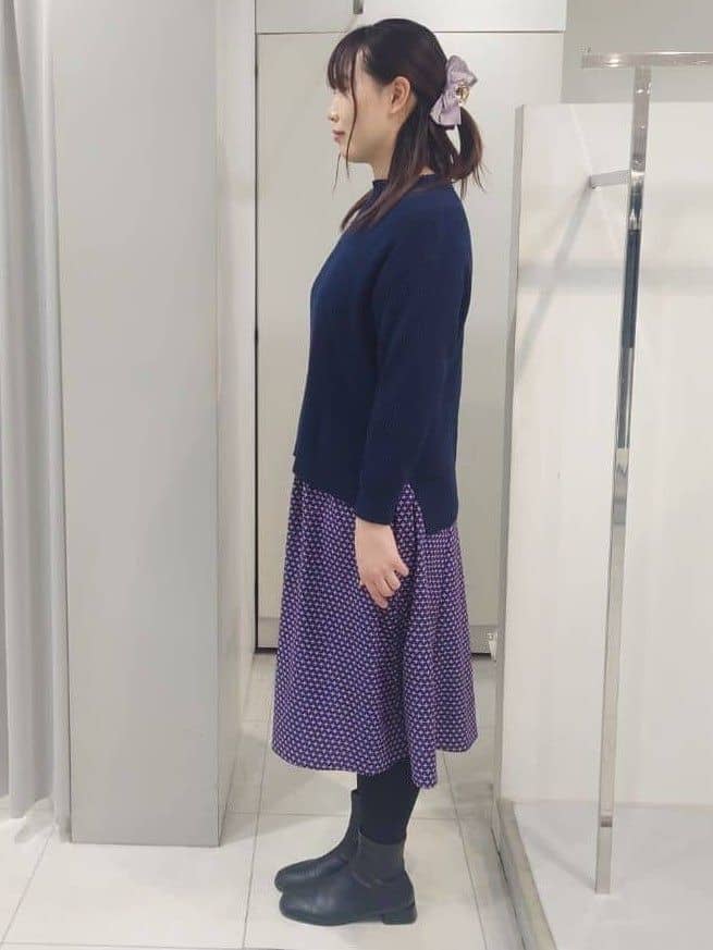AZUSAさんの「Reflect｜【腰周りカバー／長め丈】モックネックニットプルオーバー」を使ったコーディネート