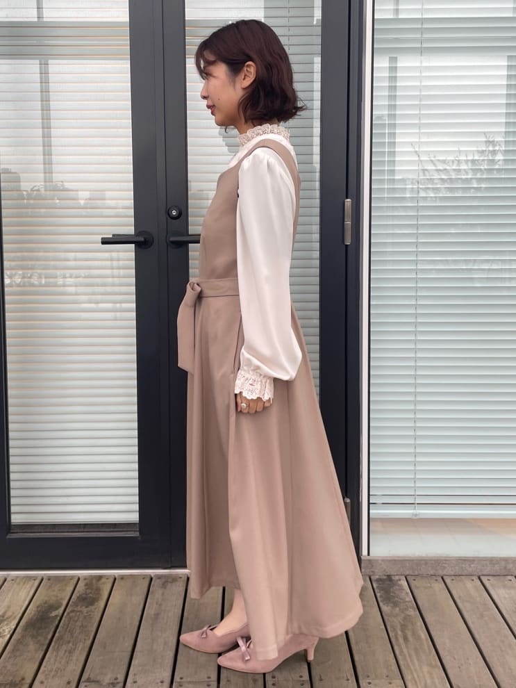 abeさんの「Couture brooch｜【洗える・ハレの日・通勤】ハートネック フレアージャンスカ」を使ったコーディネート