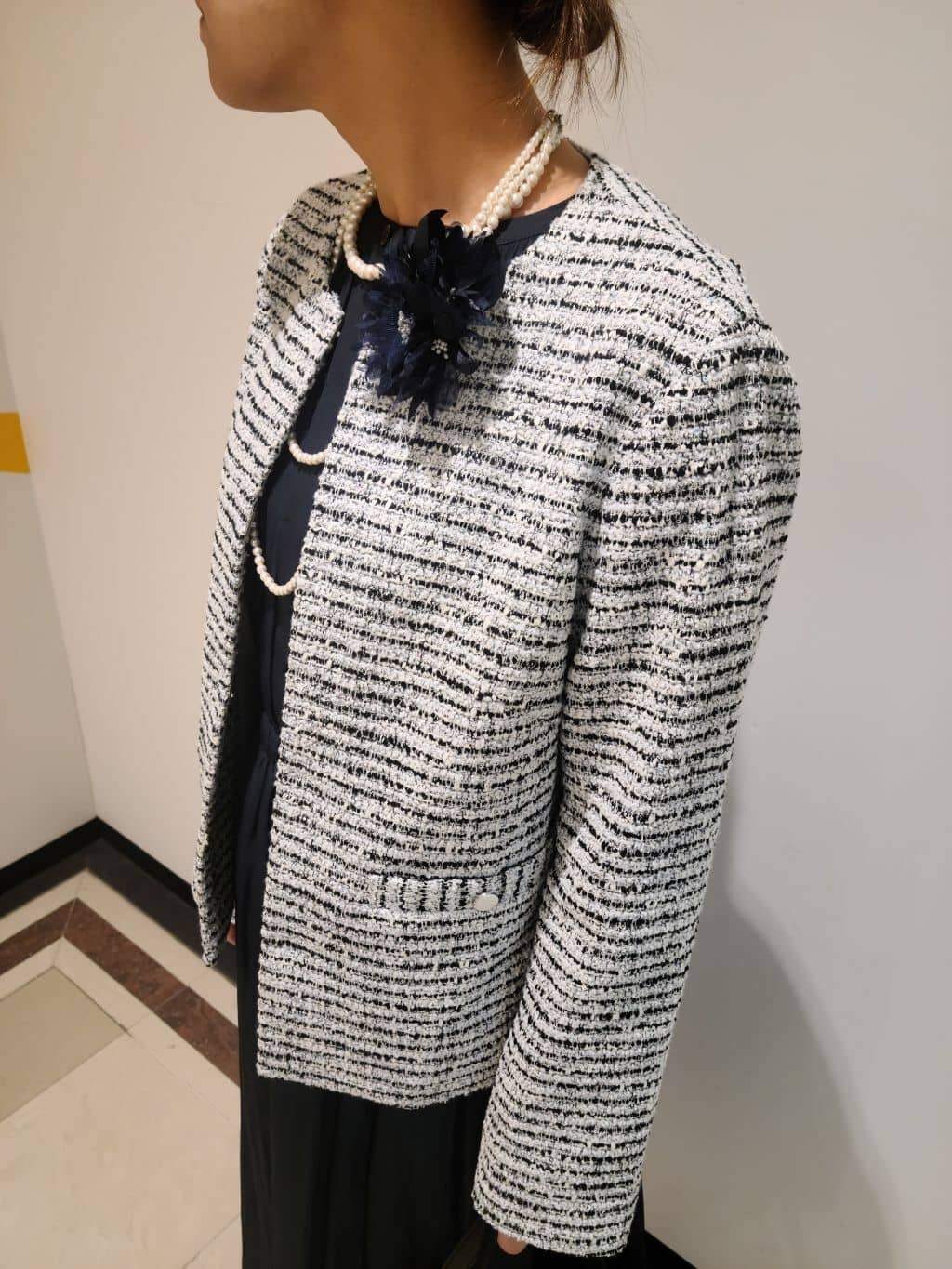 eriさんの「INDIVI｜【セレモニー／洗える】ミックスツイードライトジャケット」を使ったコーディネート