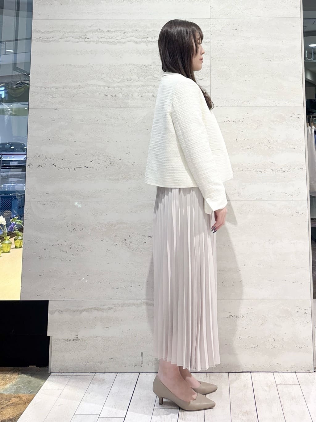 かほさんの「OPAQUE.CLIP｜オーガンジーフラワーコサージュ」を使ったコーディネート