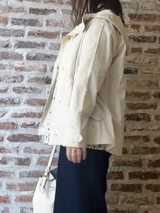 tokiさんの「THE SHOP TK｜【ウエスト調節可能ですっきり見え】フーデットブルゾン/洗える」を使ったコーディネート