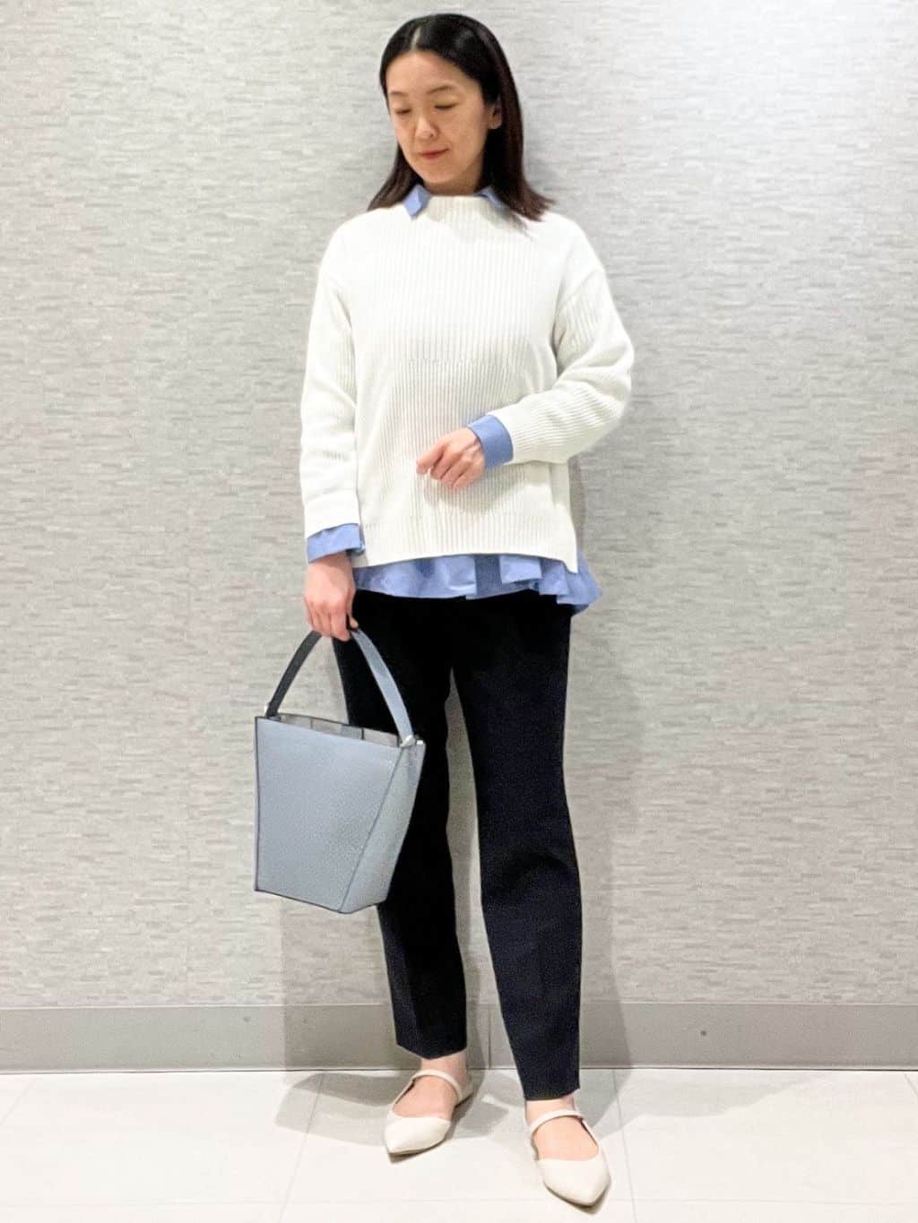 marikoさんの「Reflect｜【腰周りカバー／長め丈】モックネックニットプルオーバー」を使ったコーディネート
