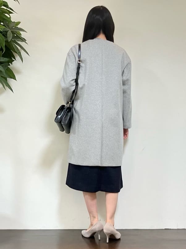 カレンさんの「UNTITLED｜【洗える/ストレッチ】ツイードジャージワンピース」を使ったコーディネート