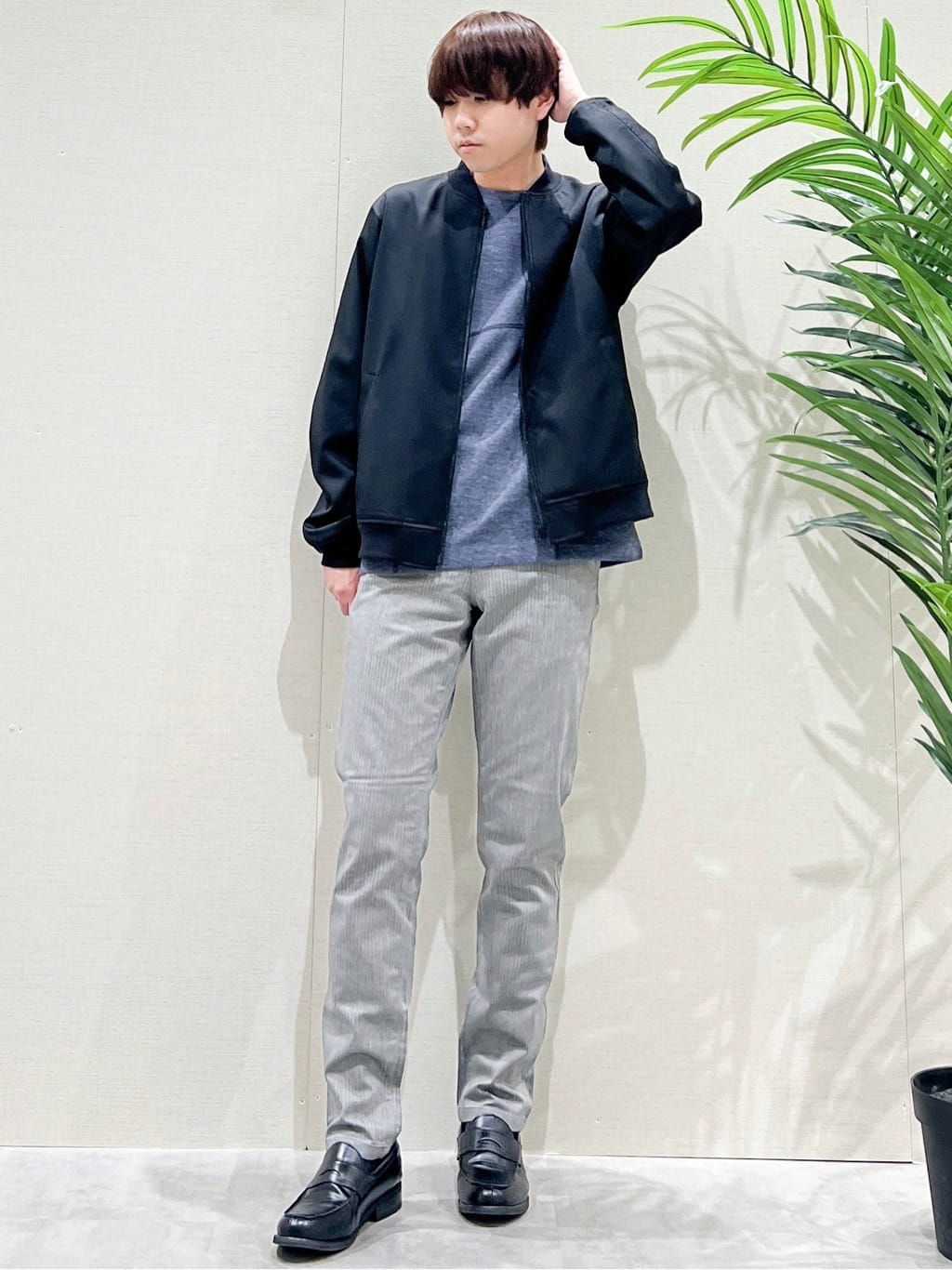 SHI-MAさんの「THE SHOP TK｜FLEX LINE ストレッチリブブルゾン　ストレッチ/防シワ/マシンウォッシャブル/セットアップ可」を使ったコーディネート
