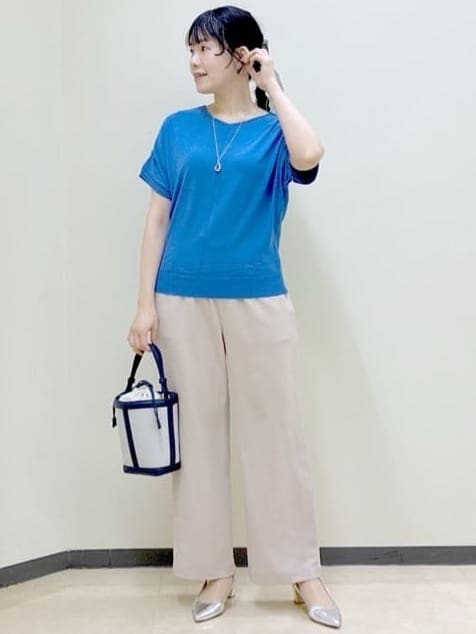  beni_gingerさんの「Reflect｜【選べる7色◎／手洗い可／二の腕カバー】半袖ニット」を使ったコーディネート