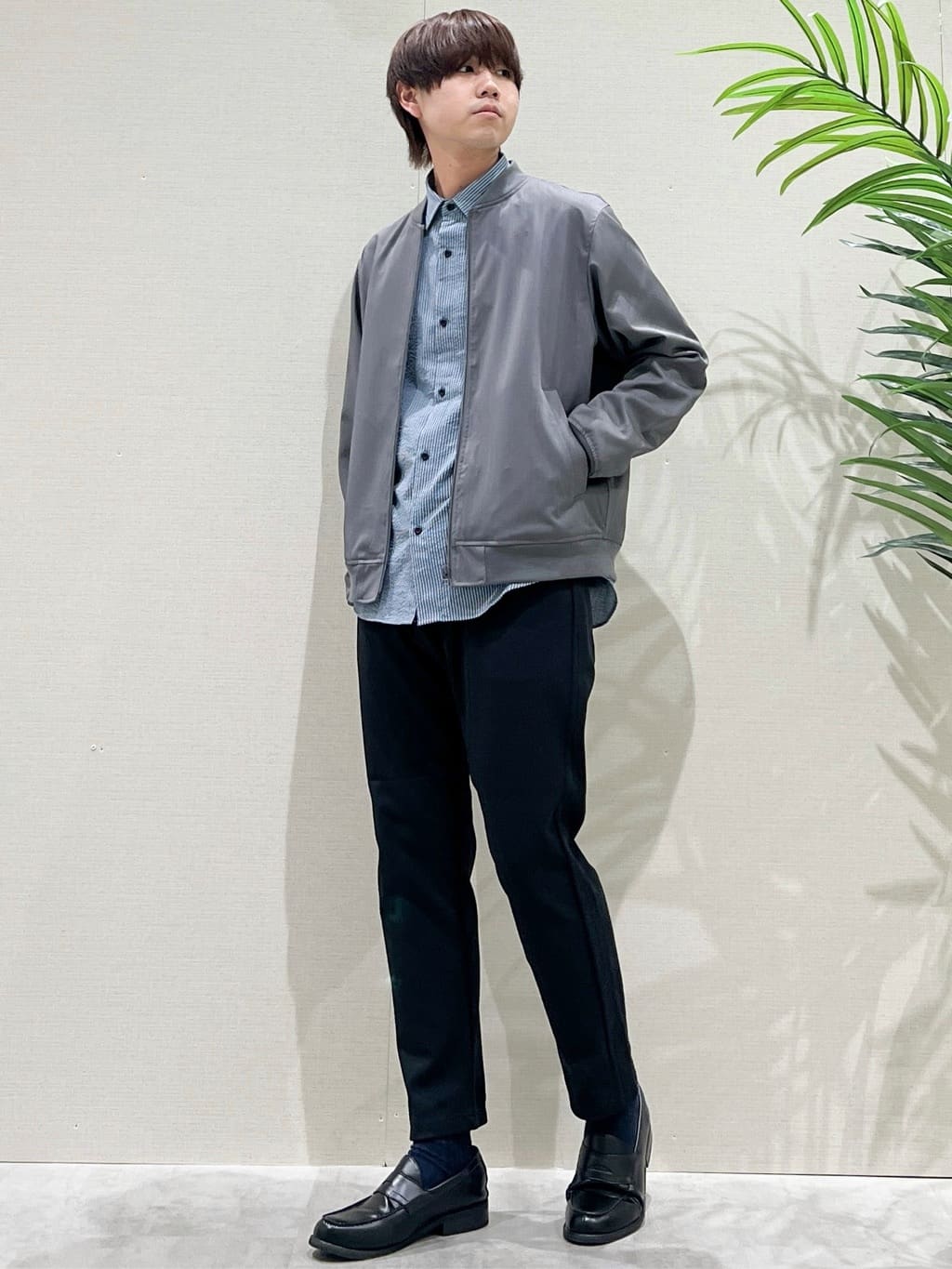 SHI-MAさんの「THE SHOP TK｜FLEX LINE ストレッチリブブルゾン　ストレッチ/防シワ/マシンウォッシャブル/セットアップ可」を使ったコーディネート