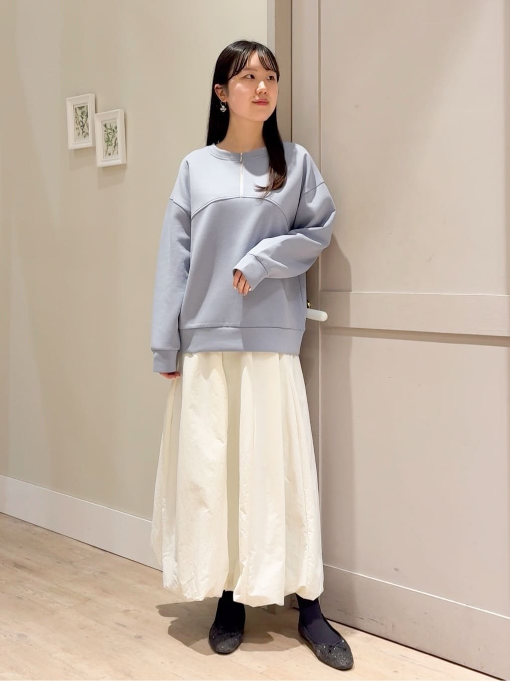 Mayuさんの「grove｜2WAYハーフジップスウェット」を使ったコーディネート