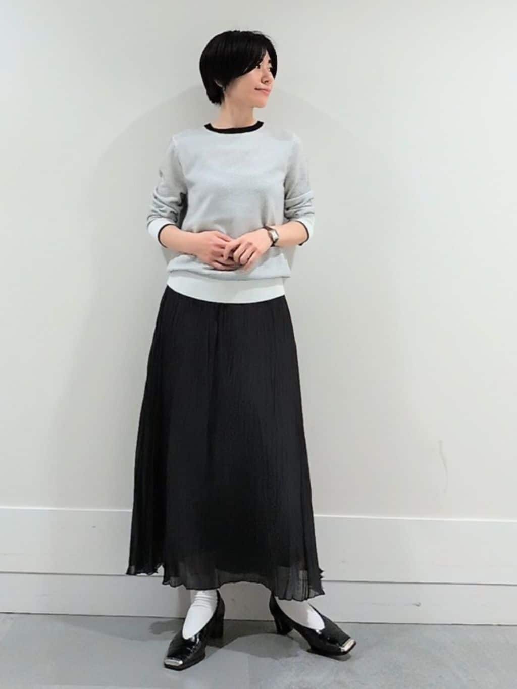 ミズタさんの「UNTITLED｜◆【アンサンブル可/洗える】配色ハイゲージニットトップス」を使ったコーディネート